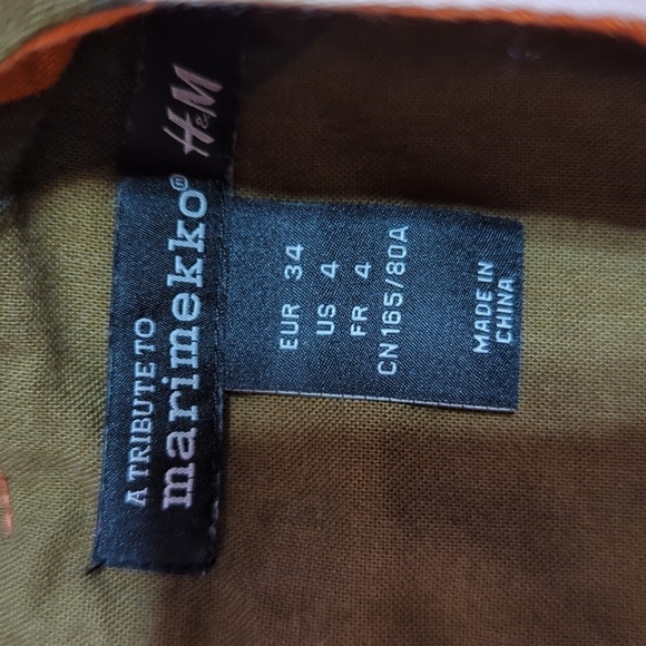 A Tribute to MARIMEKKO H&M Babydoll Retro Print Top sz 4 - Picture 5 of 7